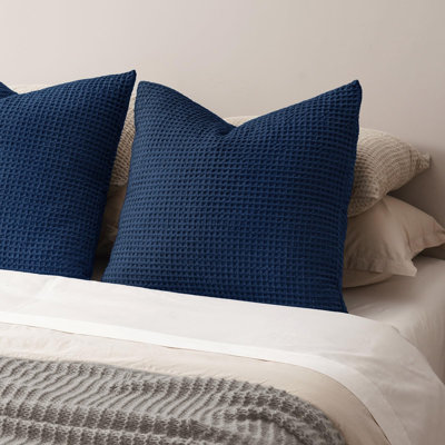 PHF Ultra Soft Waffle Weave Euro Shams Pillow Covers, No Filling, 2 Pack 26" x 26" Breathable & Skin-Friendly Pillow Shams