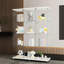 Énorme vitrine en verre avec 4 tablettes, pour le salon - noir / blanc, espace de rangement abondant, verre trempé épais, bois massif, zone d'assemblage simple