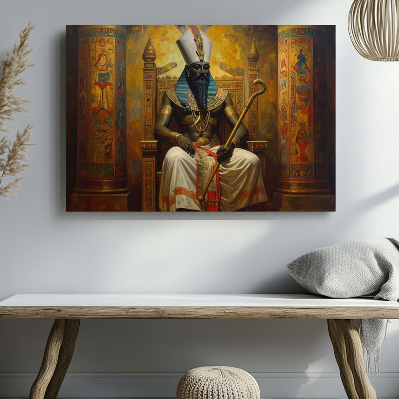 Toile murale trône Osiris, dieu égyptien de l'au-delà, H 9 po x l 12 po
