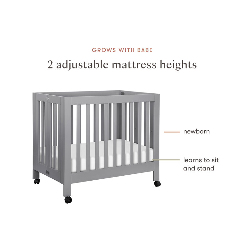Origami Mini Portable Crib, Gray
