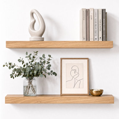 Desseray Set of 2 Reclaimed Elm Floating Shelves
