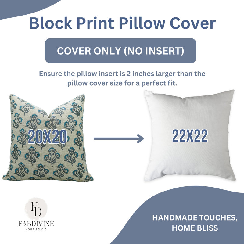 Housse de coussin fabriquée à la main Fab Divine, H 14 po x l 14 po