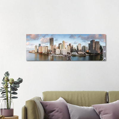 Miami Downtown At Sunrise by Matteo Colombo - Wrapped Canvas Panoramic Gallery-Wrapped Canvas Giclée