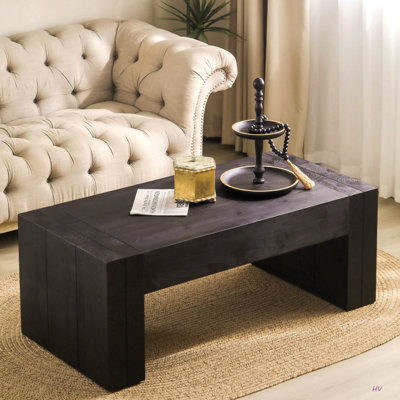 Table basse moderne et solide, table basse rectangulaire de 49 po pour le salon, la maison de campagne et le décor contemporain