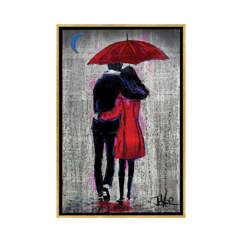 Une nuit à retenir par Loui Jover-impression d’art graphique, Aucun mat, H 26 po x l 18 po x 1,5 po, Toile encadrée d'or