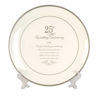 Assiette du 25e anniversaire de mariage