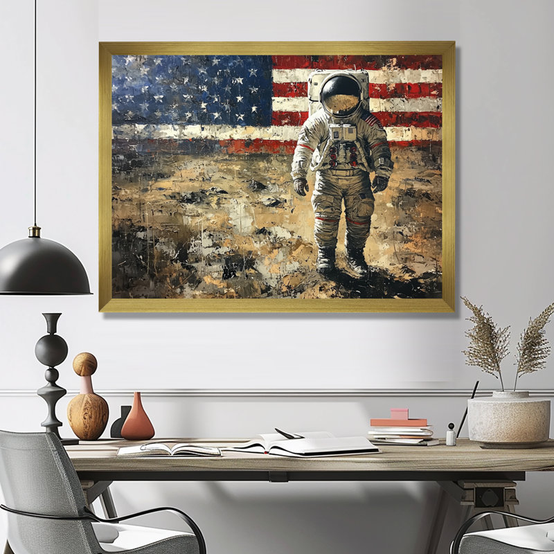 Art mural Kyrian, Reproduction encadrée d'une seule photo, H 16 po x l 32 po, Doré