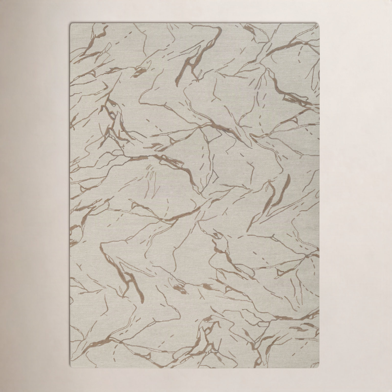 Hand-Tufted Abstract Wool Rug, Rectangle 8'9" x 11'9", Ivory