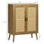 Buffet avec portes en rotin, brun