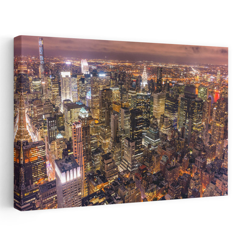 New York Night Skyline by Milton Mpounas - Wrapped Canvas Print, 152.4 cm H x 50.8 cm W