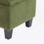 Banc repose-pieds avec rangement, surface bouclée verte, pieds en bois d'hévéa, capacité de 300 lb