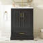 Lucerne 24" Freestanding Bathroom Vanity with Ceramic Sink, Divided Drawer & Soft-Close Doors-123413726