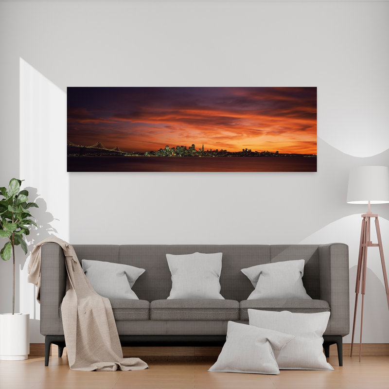 Buildings In A City View From Treasure Island San Francisco California USA by Thomas Winz - Wrapped Canvas Panoramic Print