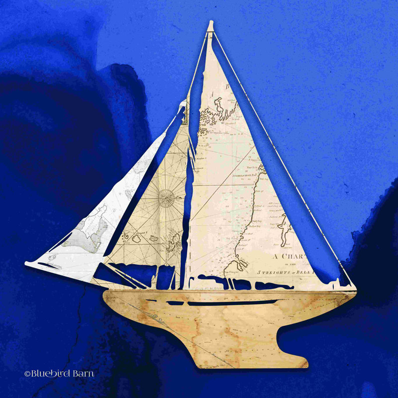 Voilier «Blue I» par Bluebird Barn, impression, H 12 po x l 12 po, Non, Toile tendue
