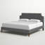 Lit plateforme en tissu Laura avec pieds carrés fuselés-810018135-810018123