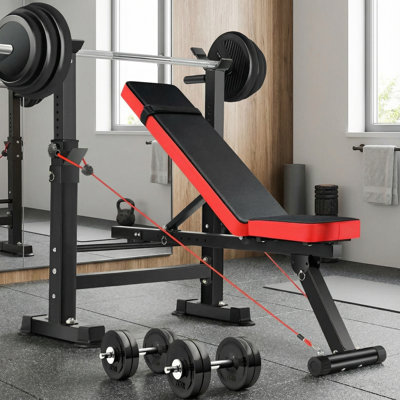 Himimi Adjustable Weight Bench Set with Leg Developer and Preacher Curl, 600 lb Capacity, Foldable Design for Home Gym