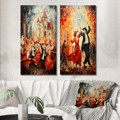 Fantasy Castle Dance In Spain - Fantasy Castle Wall Art Living Room Set Of 2