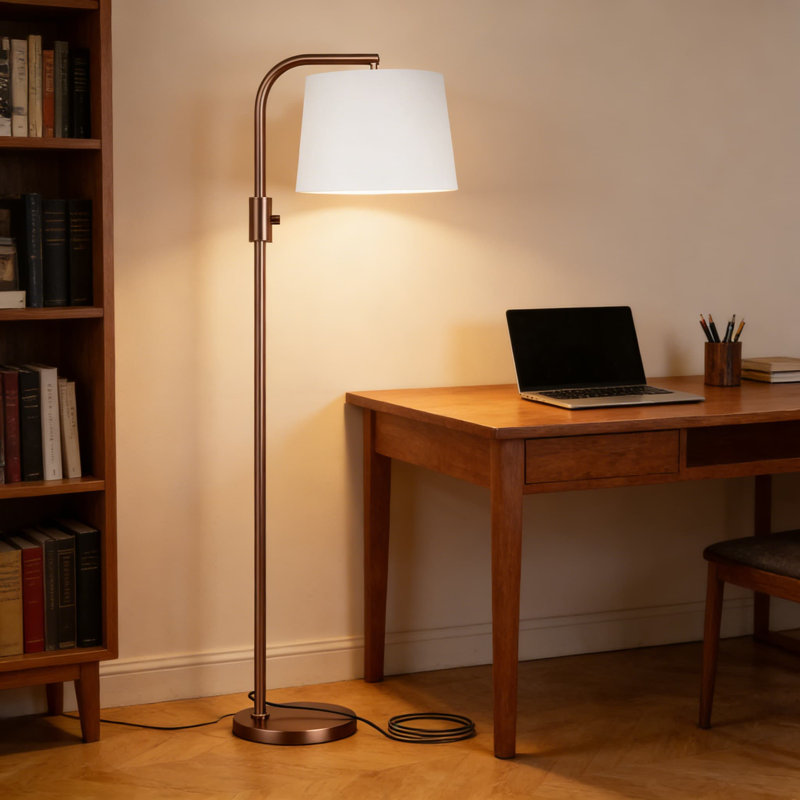 Lampe sur pied entièrement réglable avec tête réglable, lumière sur pied moderne pour le salon et la chambre à coucher, comprend une ampoule DEL de 9 W