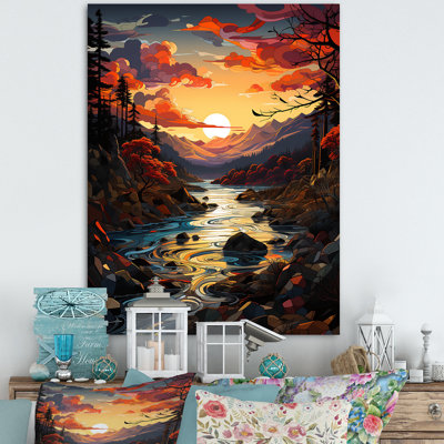 «Rivers Sunrise Enchantment I», reproduction d'art sur toile