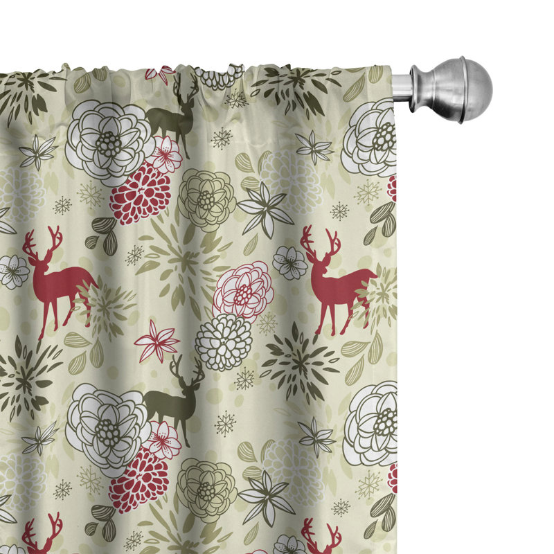 Winter Semi-Sheer Rod Pocket Curtain Panels, 28" x 95"