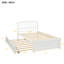 Lit plateforme simple avec lit gigogne, blanc - Bois massif robuste pour structure de chambre à coucher