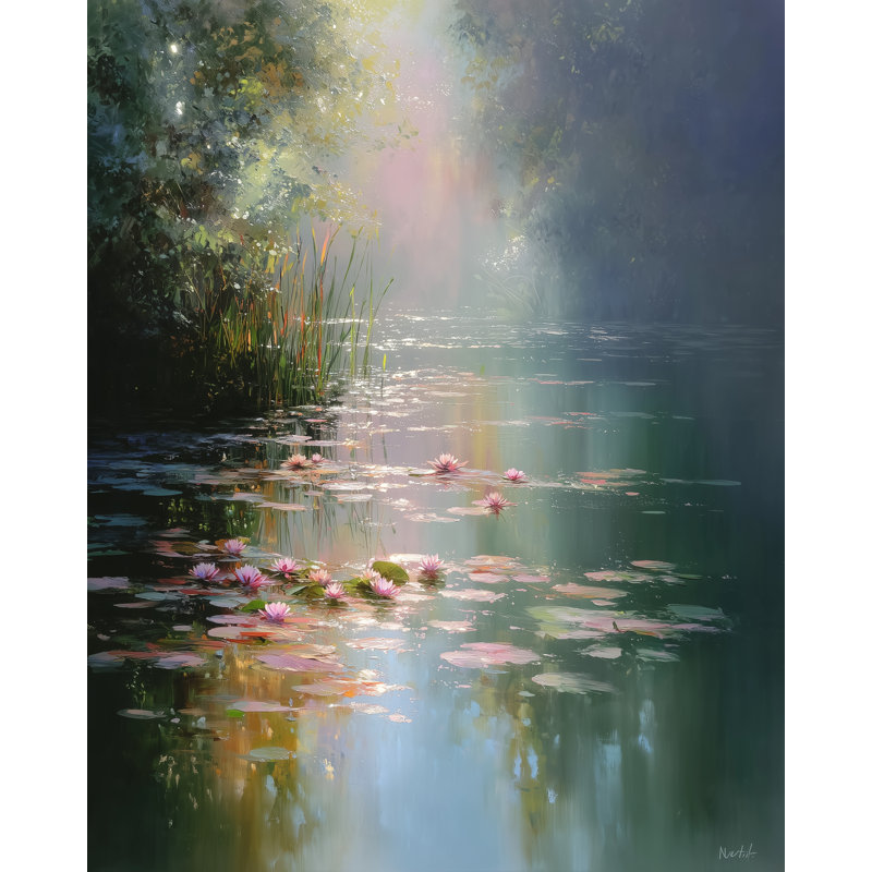 «Morning Light Pond», art mural sur toile tendue, H 40 po x l 30 po x P 1,5 po