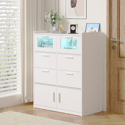Maie 6 - Drawer Dresser with USB and Built-In Outlets by Ebern Designs