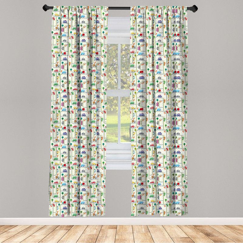 Cars Semi-Sheer Rod Pocket Sliding Panel, 28" x 84"