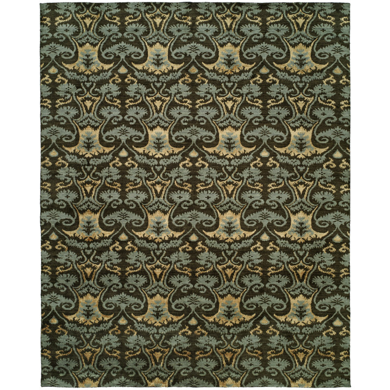 Dumraon Ikat Area Rug in Brown, Rectangle 2' x 3'