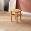 Table basse carrée en bois massif avec tablettes Queens - Design moderne et peu encombrant-235701248