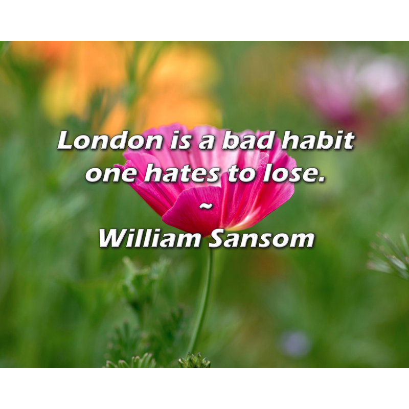 Citation de William Sansom: Londres est une mauvaise habitude qu'on déteste perdre., H 26 po x l 32 po