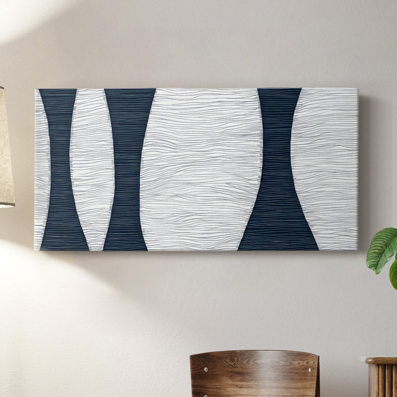 Toile tendue avec châssis abstrait # 8, H 16 po x l 32 po