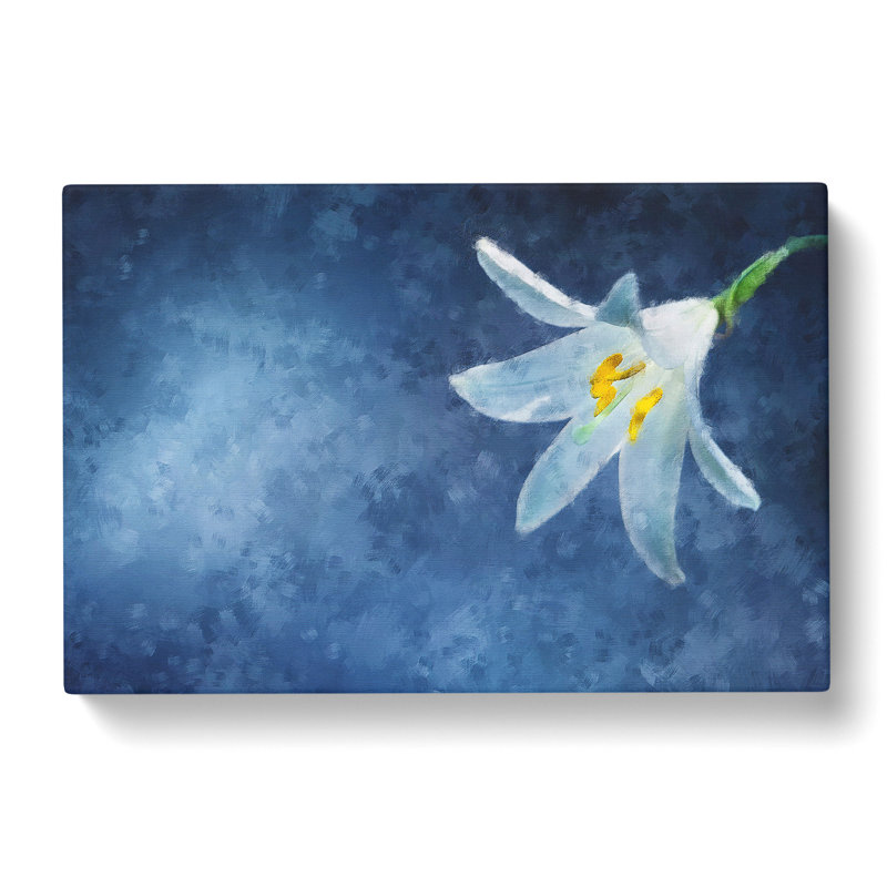 White Flower - Wrapped Canvas Print, 40cm H x 60cm W x 3cm D