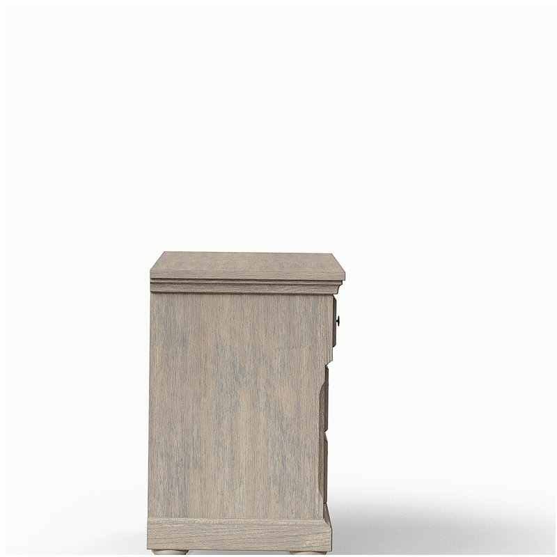 Table de chevet deux tiroirs gris antique