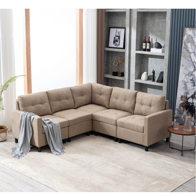 Upholstered L-Shaped Sectional Symmetrical