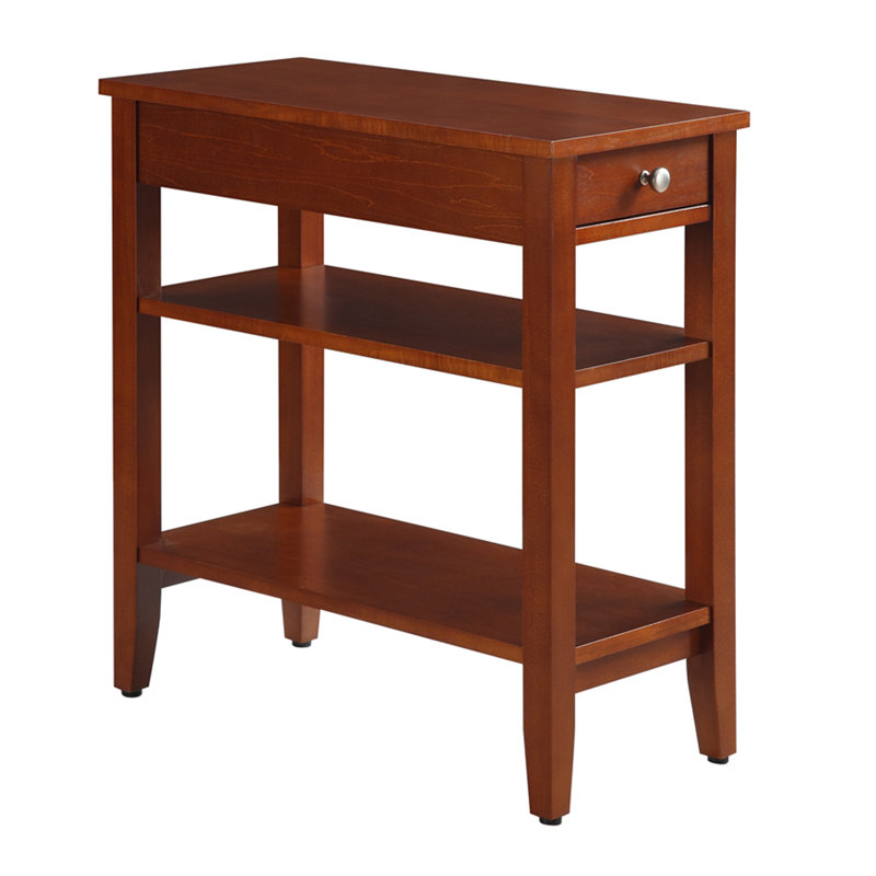 Carbin End Table with Drawer and Shelves, Cherry