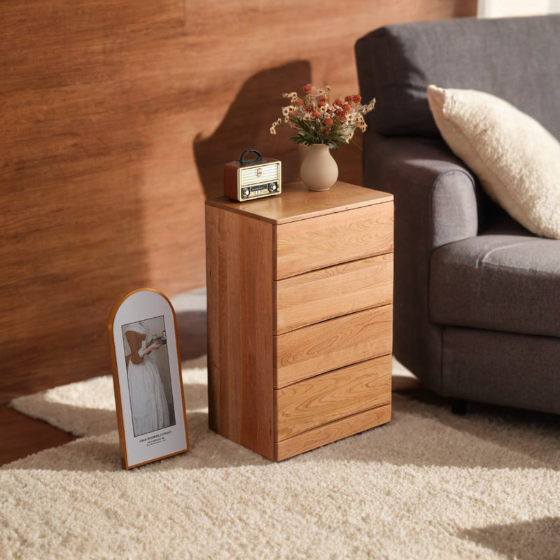 Bedroom Simple Cherry Wood Entryway Cabinet Solid Wood Accent Chest