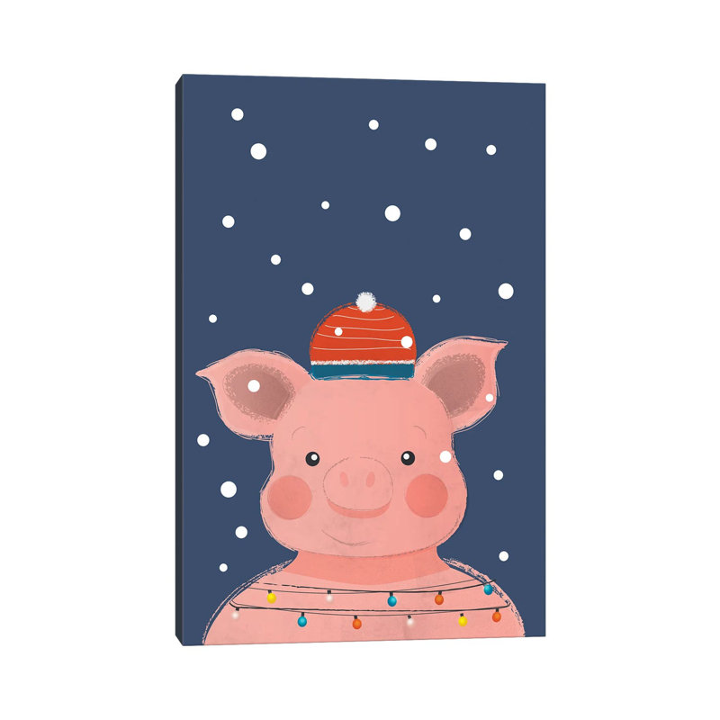 Christmas Pig by Show Me Mars - Wrapped Canvas Gallery-Wrapped Canvas Giclée, 66.04 cm H x 45.72 cm W