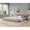 Structure de lit tapissier très grand californien avec tissu épais, lit plateforme grand format en chenille avec tête de lit et structure solide. Aucun sommier tapissier requis - rose (90,5 po x 80,5 po x 31 po)