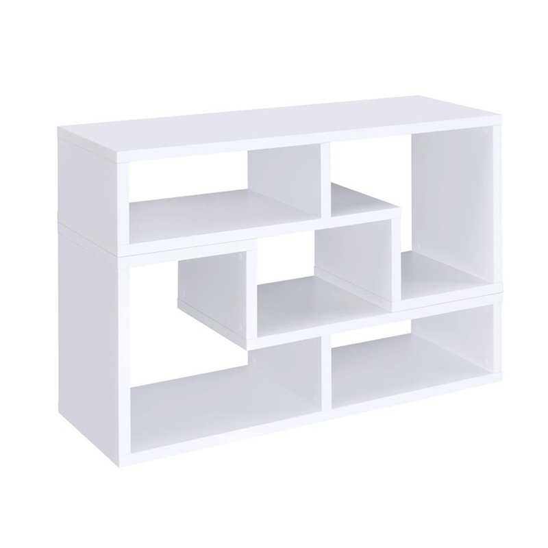 All-in-One White Convertible TV Console & Bookcase - Versatile for Any Space