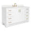 Meuble-lavabo simple en bois massif 61 po Freitas avec plateau en quartz blanc pur 1,5 po, évier central ovale Freitas-618993083-552772636-618993082
