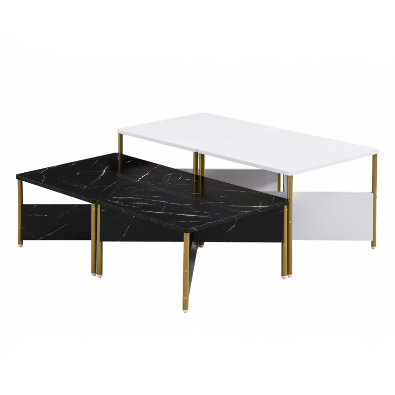 Ensemble de 4 tables basses Modern Modern, Noir / blanc