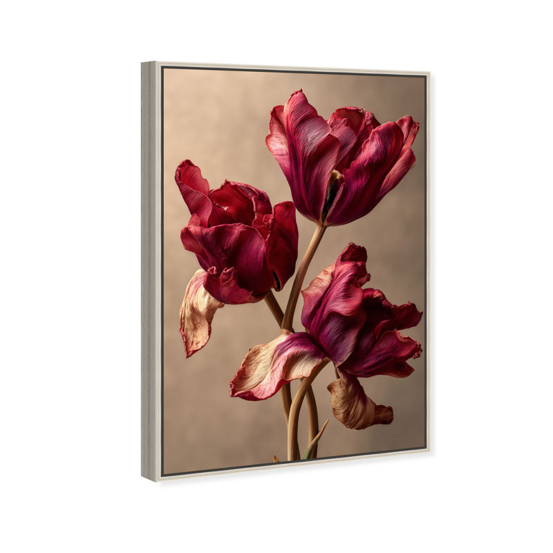 Dark Silk Remains Print by Oliver Gal, 21"H x 31"W, Silver Floater Frame