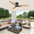 56 Inch Modern Design Flush Mount Ceiling Fan With Light And Remote Control