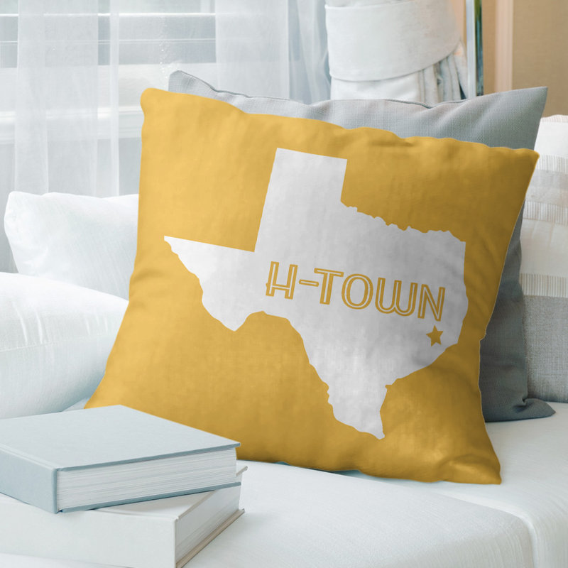 Reversible Throw Pillow, 26" x 26", Yellow, Down Blend