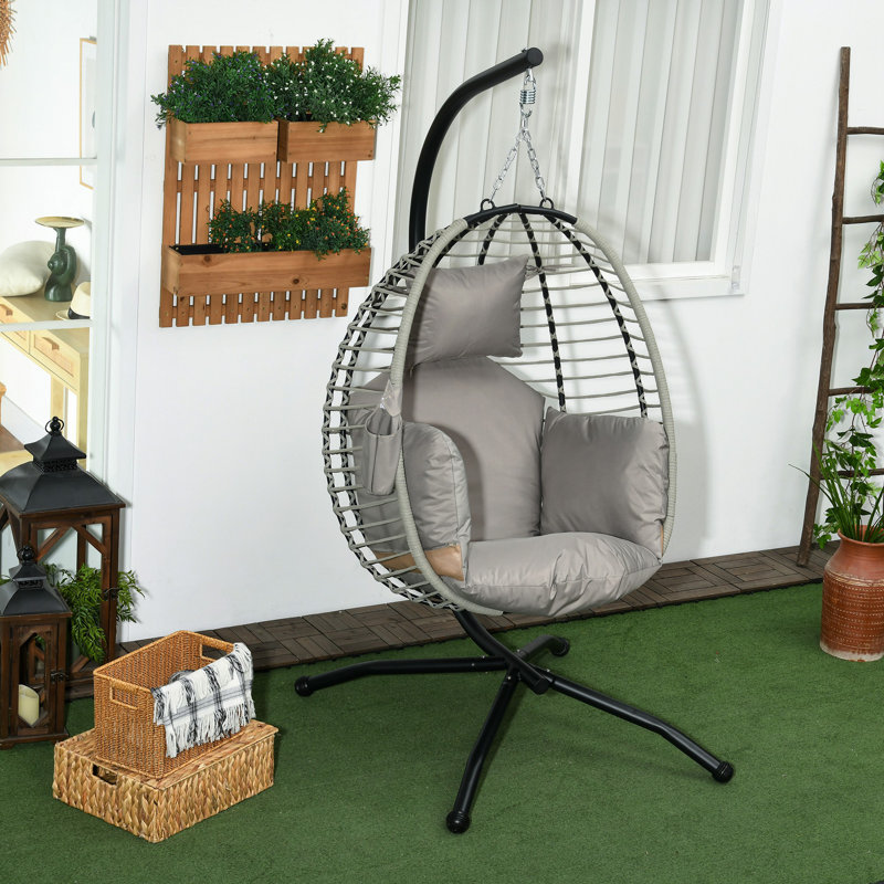 Fauteuil suspendu suspendu avec coussin rembourré épais et chaise de patio