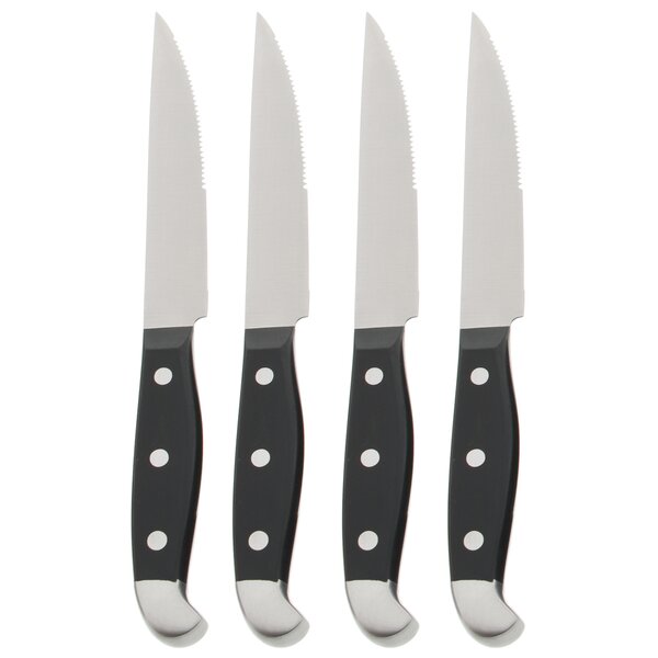 Nutrichef 8 Piece Kitchen Knife Set - Multi-Purpose Unbreakable Ergonomic Non-Stick Stainless Steel Kitchen Steak Knives Set with Fully Serrated