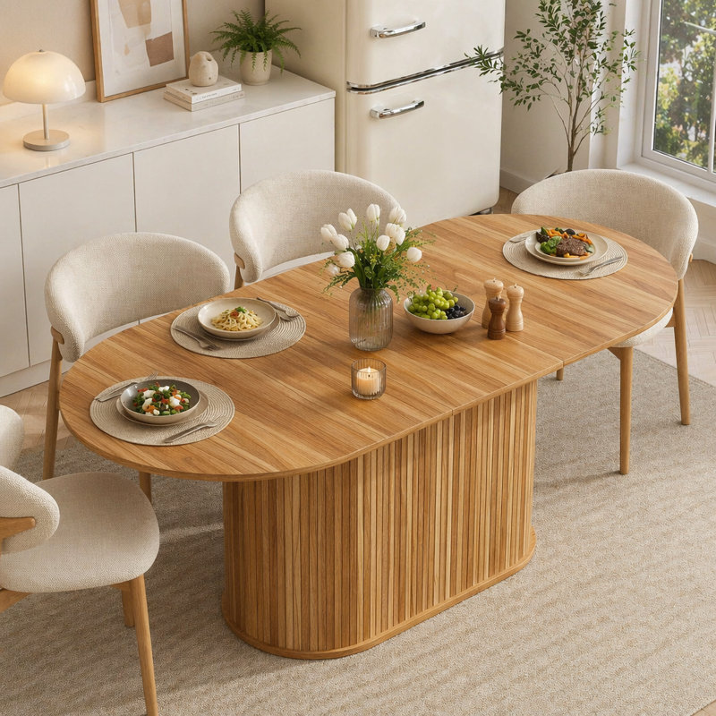 Table de salle à manger extensible 55,11 "à 70,86"