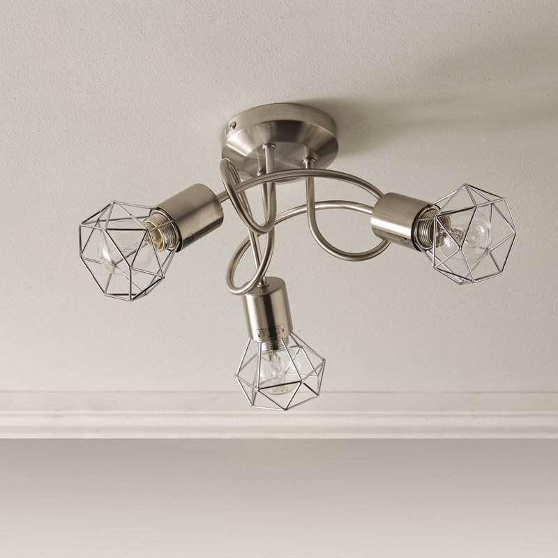 Juno Semi Flush Mount, Satin Nickel