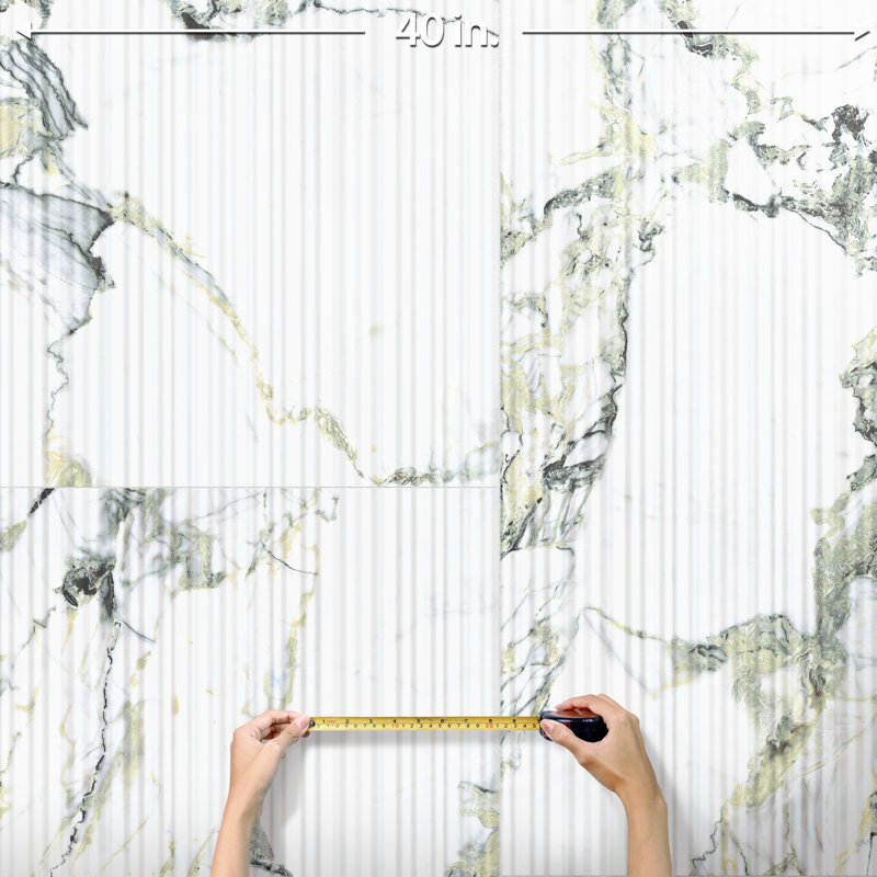 Bouton plissé déco 23-1 / 2 po Touche X 47 1/8 po Carreau de porcelaine pour plancher et mur